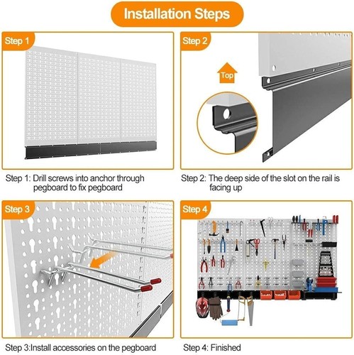 Kit de almacenamiento utilitario organizador de pared de 109 piezas con ganchos para tablero de herramientas y accesorios LO ÚLTIMO - Imagen 8 de 8