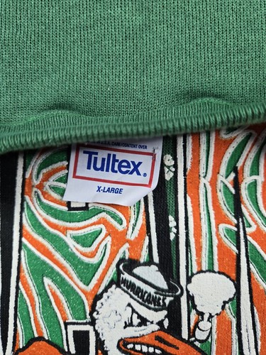 Vintage 90s Miami Hurricanes Spellout Art Crewneck, Sz XL 24x29", Rare - Picture 9 of 12