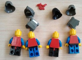 LEGO 6081 King's Mountain Fortress Castle Knights 4pcs with Horse Black Parrot