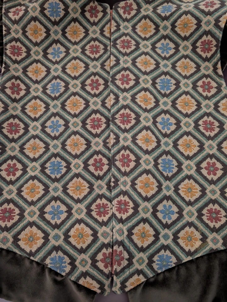 Chaleco Jerkin hecho a mano en brocado y terciopelo Foto 4 de 4