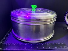 1930 Aluminum Cake Holder with Uranium Glass ...