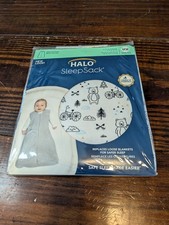 New HALO SleepSack Medium Wearable Blanket 100 Cotton White Woods Animal