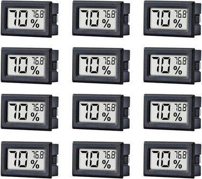 12 Pack  Mini Small Digital Electronic Temperature Humidity Meters Gauge Indoor