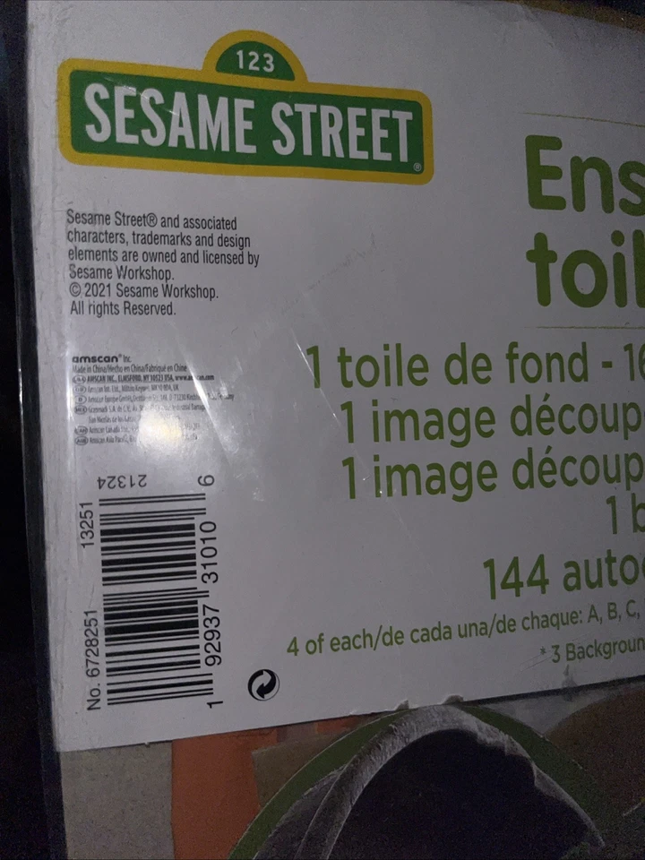 SESAME STREET тема день рождения вечеринки фото фон набор с баннер Elmo Oscar - новый! - Изображение 4 из 4
