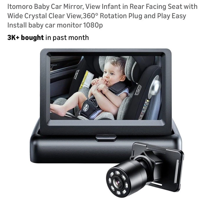 Rear Baby Camera/Monitor w/ Camera - ￼ Simple Installation