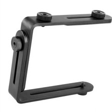 New Double Dual L-shaped Aluminum Alloy Metal Holder For Camera Speedlite Flash