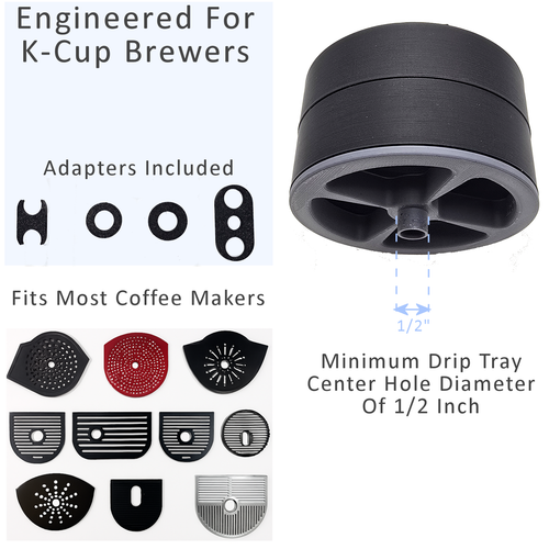 Accessorio Supporto Tazza Regolabile Antispruzzo per Caffettiere Keurig Nero/Grigio - Foto 6 di 12