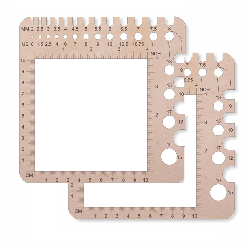 Stricknadel-Messlineal, Häkelnadel-Messgerät, Spinnings-Kontrollkarte, Garn4082