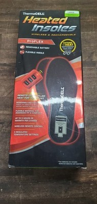 Thermacell Heated Insoles Wireless Rechargeable LARGE M7.5-9 W8.5-10 NICE