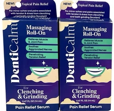 2x DentiCalm Roll-On Jaw Pain Relief Serum Bruxism, Clenching, Grinding 14ml Ea