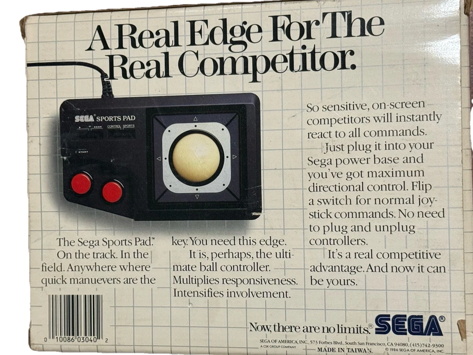 Controlador de almohadilla deportiva SEGA modelo vintage (1986) - probado y funcionando Foto 3 de 4