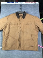 Berne Jacket Mens 4XL Brown Duck Canvas Quilted Lined Work Coat Warm CH416BD
