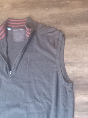 Mens Dark Brown 1/4 Front Zip Sweater Vest Sleeveless Size 2xt Tall Very Nice - Picture 4 of 9