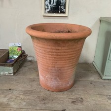Antique Weathered Large Ribbed Garden Terracotta Plant Pot 13’’x 13’’