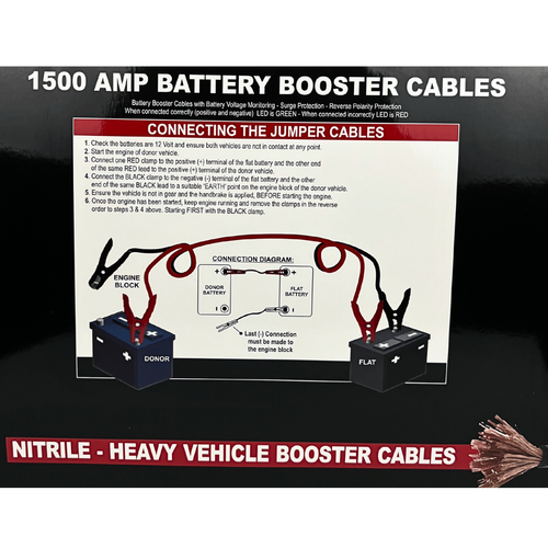 Jumper Leads Nitrile Surge Protected Industrial Grade 1500AMP - Picture 7 of 8