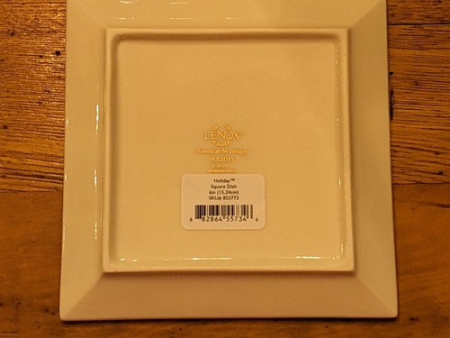 Lenox Holiday 6" Quadratische Flache Schale Leckerbissen Teller Neu - Bild 3 von 4