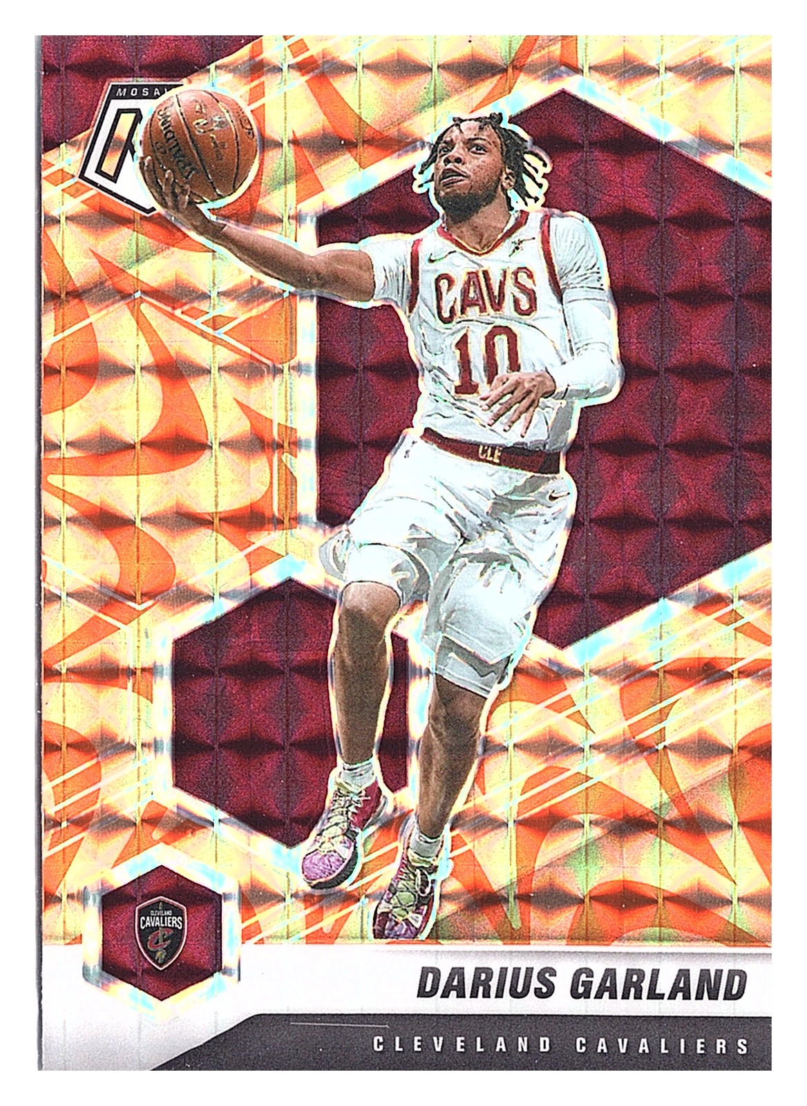 2020-21 Panini Mosaic #100 Darius Garland Mosaic Reactive Orange