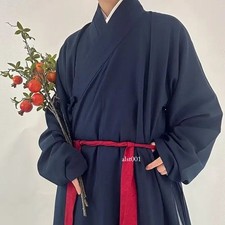 Traditional MIng Dynasty Solid Color Hanfu Cross Collar Costume Student Cosplay