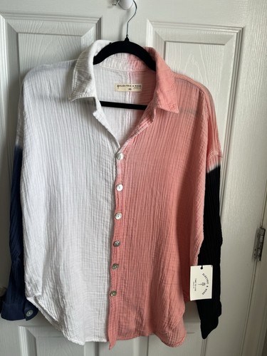 Electric Rose NwT Made In USA XS Color Block Oversized Blouse XS