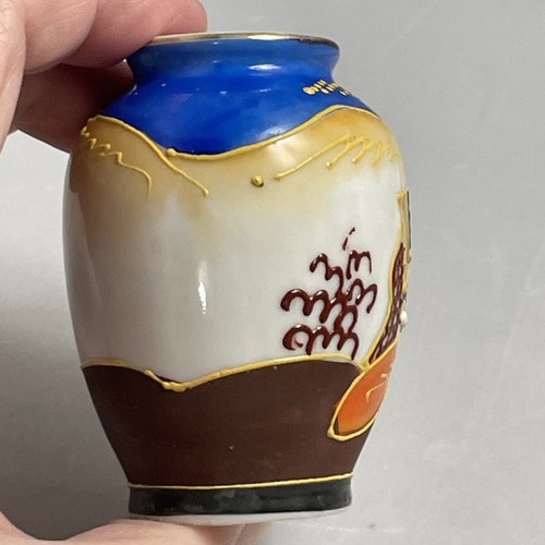 Pair Miniature Porcelain Vase Hand Painted Gilt Made In Occupied Japan - Imagen 12 de 15