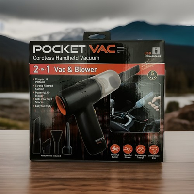 #ad Pocket Vac Rechargeable Handheld Vacuum w Accessories Portable As Seen on TV $19.98
