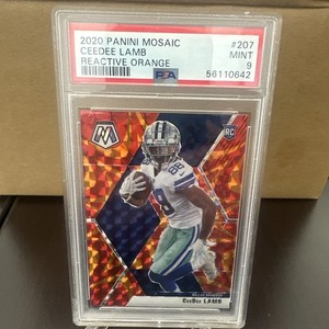 Ceedee Lamb 2020 Mosaic Reactive Orange Rookie #207 PSA 9 Cowboys RC