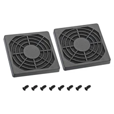 2Pcs 60mm Cooling Fan Filter with Screw ABS Ventilator Grill Guard Black