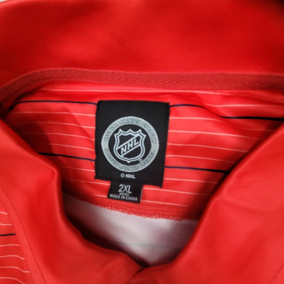 Washington Capitals Mens NHL Red Striped Polo Shirt 2XL - FOCO - Image 3 of 4
