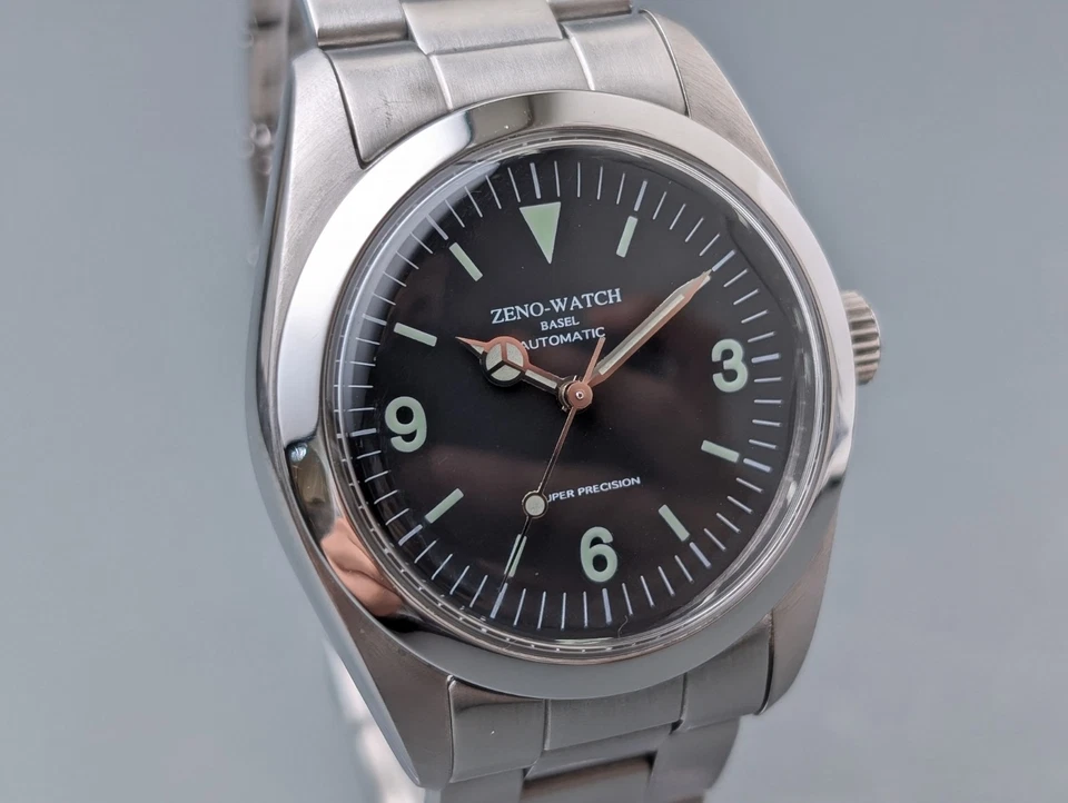 Reloj automático para hombre Zeno Bazel ZN-001 plateado esfera negra vintage 36 mm Foto 2 de 4