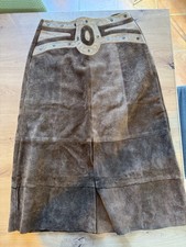 Jupe Midi En Daim Véritable - Style Bohème Vintage