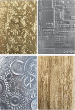 4-Piece 3D Texture Fades Embossing Folders - Botanical Mechanics Bundle