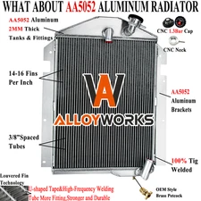 Aluminum 4 Row Radiator For 1939-1940 Chevrolet TRUCK KC KD KF KP 3.5L/L6 Engine