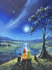 Pete Rumney Painting Starlight Companions Original Moon And Stars Art Signed