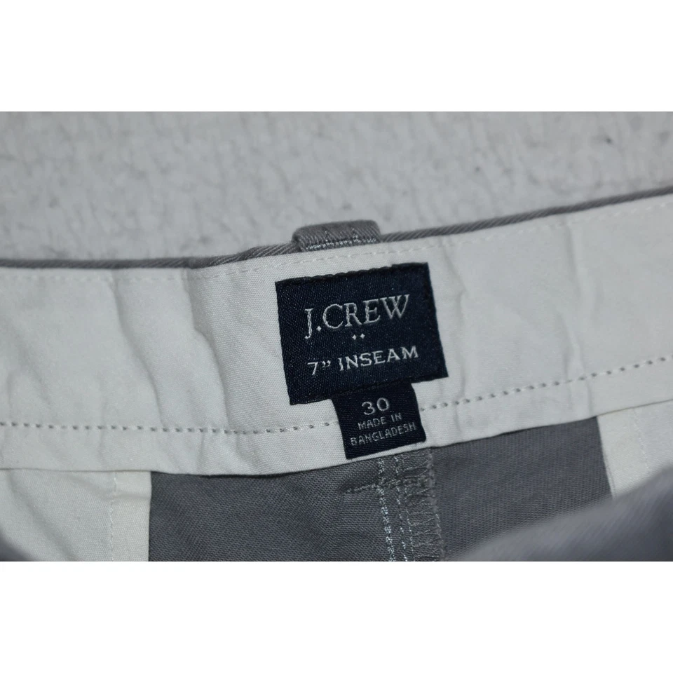 Pantalones Cortos de Golf J Crew Para Hombre Talla 30 Gris 7" Entrepierna Caquis Chinos Mezcla de Algodón Foto 3 de 4