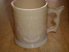 "WHATABURGER" - FAST FOOD RESTAURANT, BEIGE GLASS Coffee Cup / Mug, Vintage USA