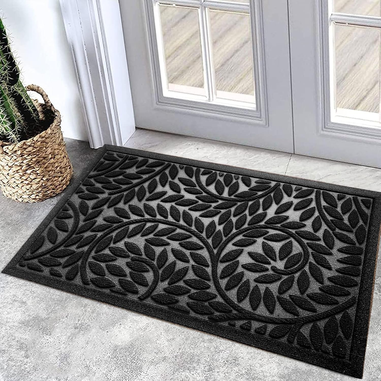 Front Door Mat Outdoor Entrance,Durable Heavy Duty Welcome Mat,Thick Absorbent N