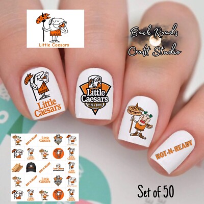 Little Ceasers Waterslide Nail Decals Set Of 50 Instructions & Bonus