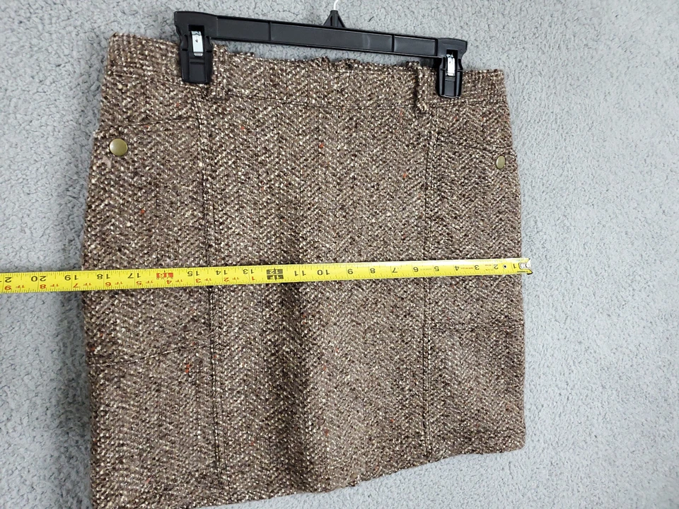 Falda Eddie Bauer Mezcla Lana Talla 4 Marrón Forrada a Lápiz Midi Foto 4 de 4