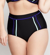 Lane Bryant Cacique CONTRAST BINDING HIGH-WAIST SWIM BRIEF Plus Size