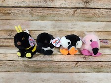 NWT Puffkins Birds  Bees Animal Plush  1 Bee, 3 Birds 