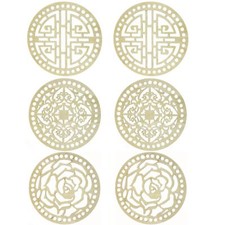 6 PCS DIY Wooden Basket Bottom Round Shaper Knitting Crochet Wooden Bag Botto...