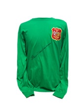BERT TRAUTMANN SIGNED MANCHESTER CITY 1956 FA CUP FINAL FOOTBALL SHIRT SEE PROOF