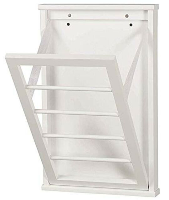 Wall Mounted Clothes Drying Rack For Laundry Room Small White 14 X22