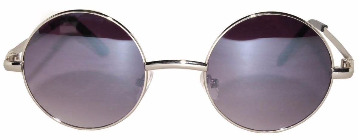 Retro Round Alloy Exposed Spring Loaded Shades Sunglasses Vintage Round Sunglasses // Black Metal Teashades With Side  main image 2