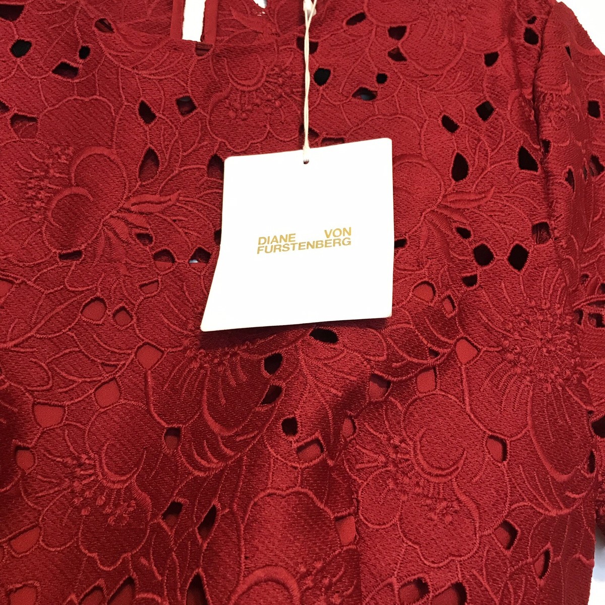 NWT DVF Diane Von Furstenberg Red Lace Exposed Back Dress Size 2 $498 | eBay NWT DVF Diane Von Furstenberg Red Lace Exposed Back Dress Size 2 $498 | eBay