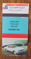 CHEVROLET CAR DEALER 1976 MATCHBOOK COVER: DON WHEATON (EDMONTON, ALBERTA) -D5