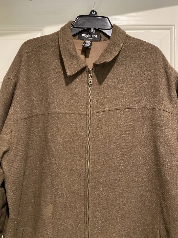 Vintage Brandini Wool Coat Jacket Men’s Size Large Brown B89 - Image 2 of 4