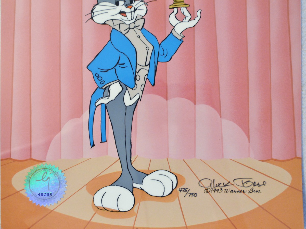 CHUCK JONES PEWLITZER PRIZE ANIMATION CEL BUGS BUNNY SIGNED