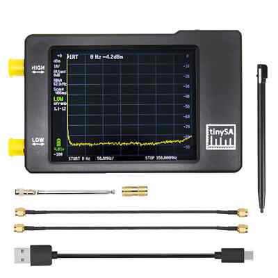 TinySA Spectrum Analyzer Frequency Analyzer 100kHz to 960MHz MF/HF/VHF UHF Input