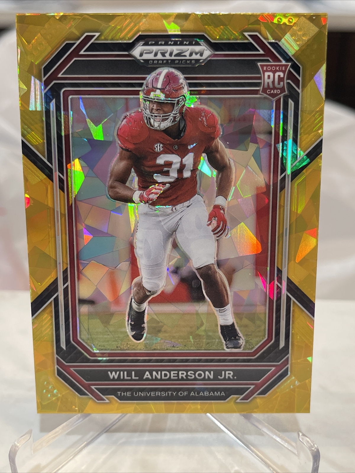 Will Anderson Jr. 2023 Prizm Draft Picks Gold Ice #162 Texans Prizm Rookie